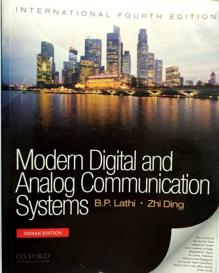 Modern Digital and Analog Communication Systems 4th Edition  By B.P. Lathi & Zhi Ding 