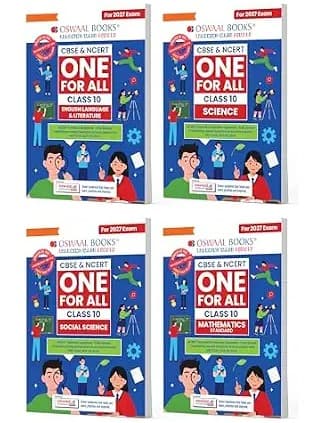 Oswaal CBSE & NCERT One For All Class 10 | English | Science | Social Science & Mathematics Standard| With Topic Wise Notes (Set Of 4 Books) For 2027 Board Exam