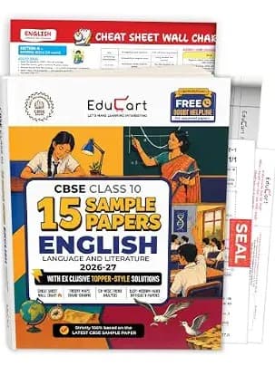Educart CBSE Sample Paper Class 10 2026-27 English Language & Literature (with Topper-Style Solutions & Cheat Sheet Wall Chart) For 2027 Exam