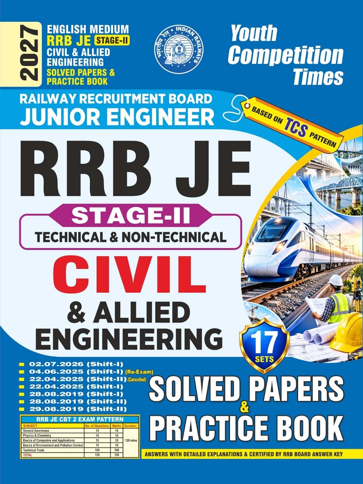 RRB JE (Stage-II) Civil & Allied Engineering Solved Papers & Practice Book I 17 Sets I English Medium I 2027